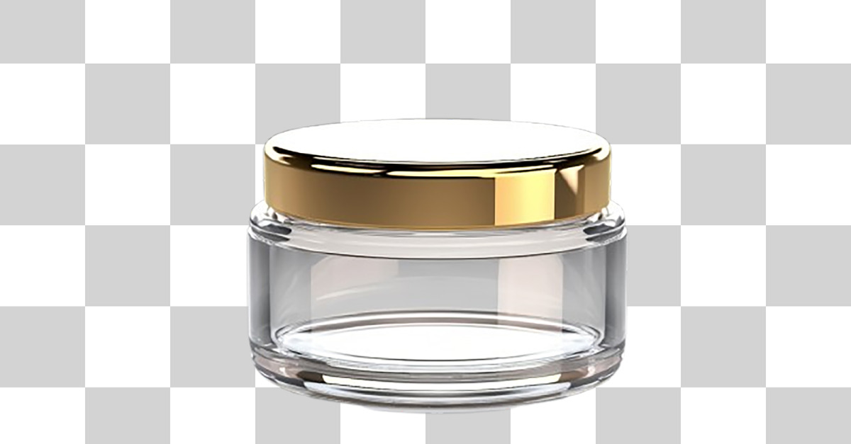 Blank glass jar with transparent background