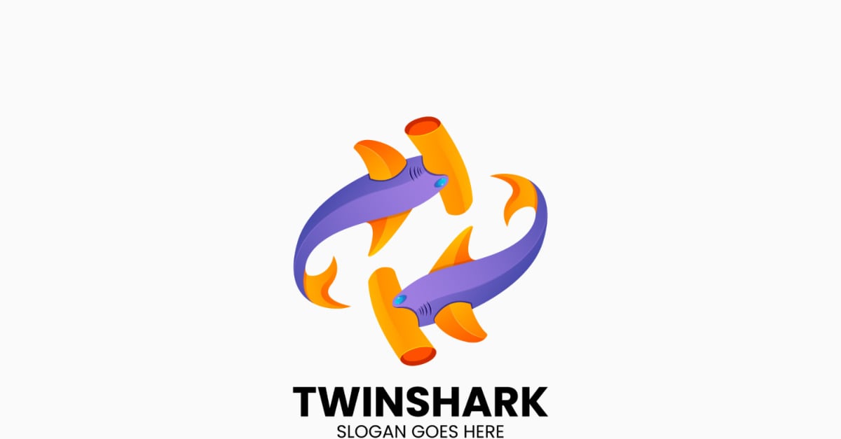 Hammerhead Shark Gradient Colorful Logo