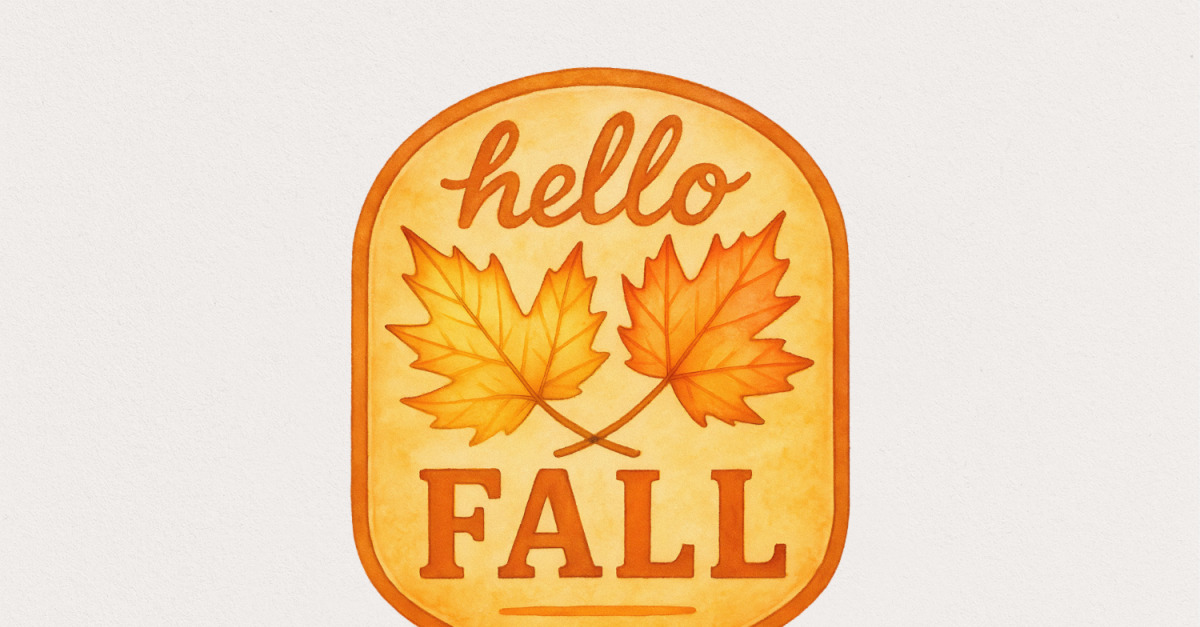 Hello Fall PNG, Autumn Watercolor Fall Leaves PNG, Fall Decor PNG Digital Download, Cute Hello Fall