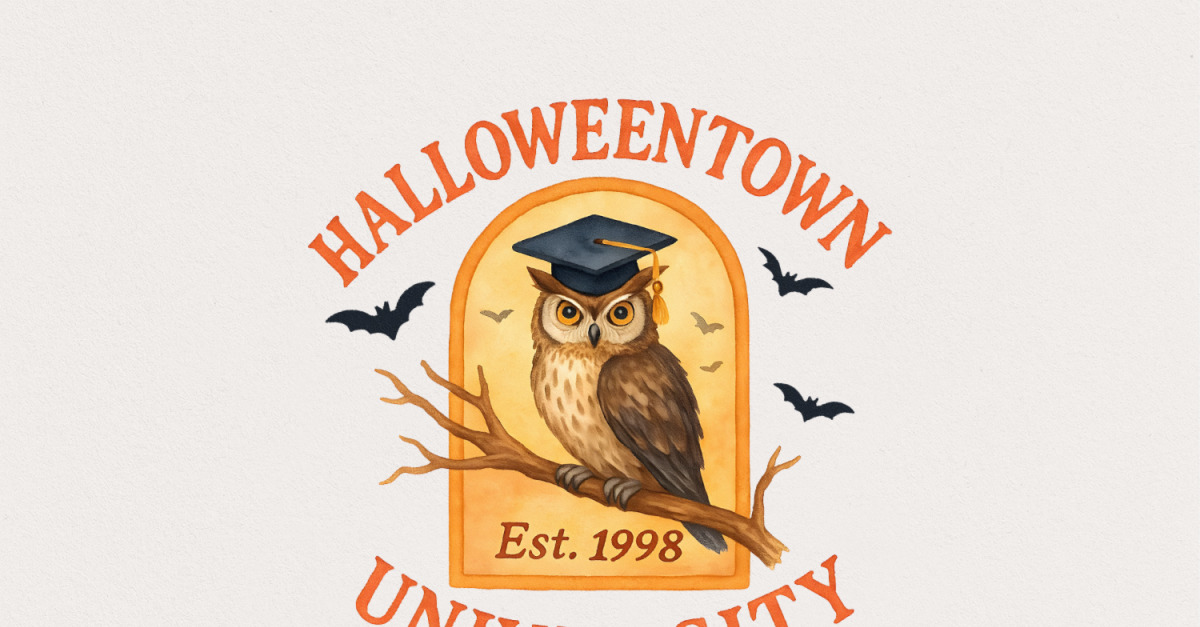 Halloweentown University Est. 1998 PNG, Owl Graduation Digital Art, Halloween PNG Shirt Design,