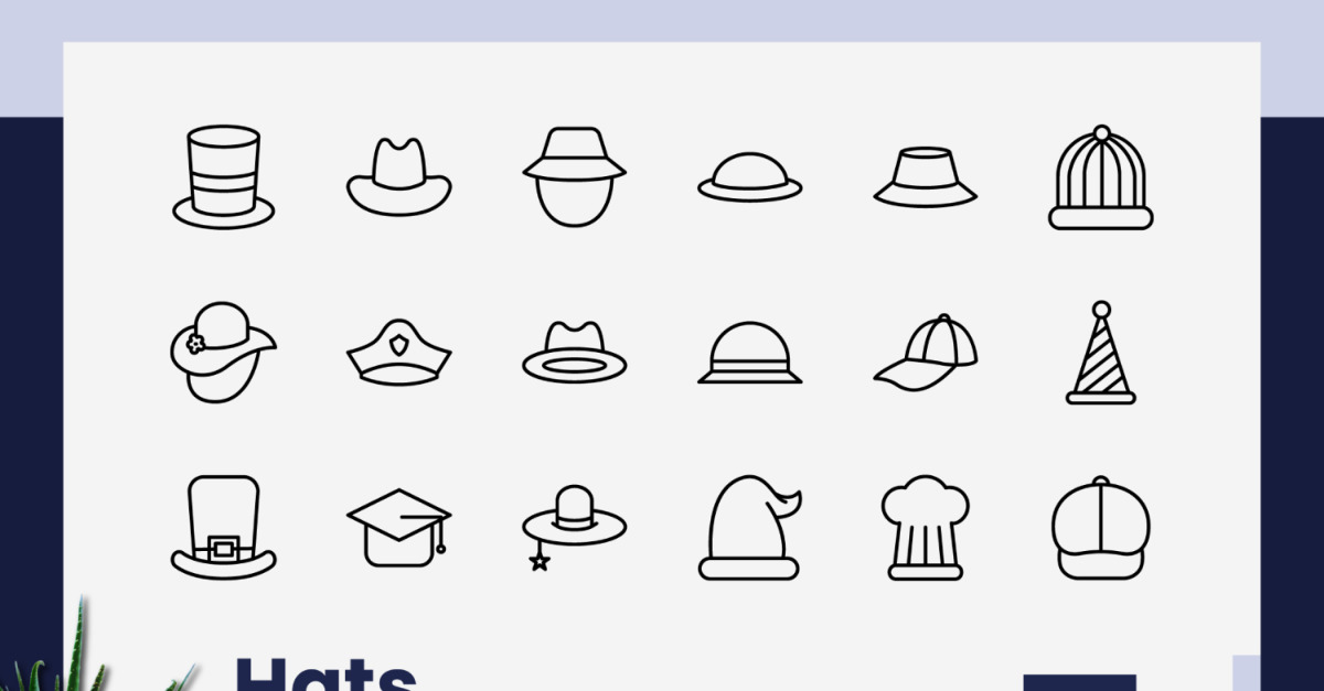 Hats Outline Black Icon Set #526054