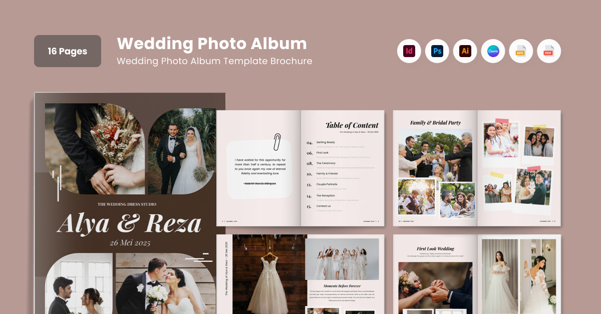 Modern Minimalist Wedding Photobook Design