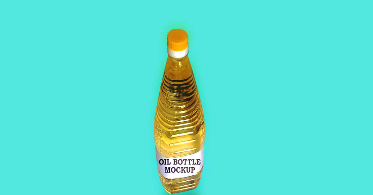 Oil Bottle Mockup PSD Template Design 2