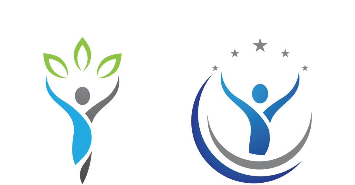 Healthy life Human fit sport logo sign illustration v.252