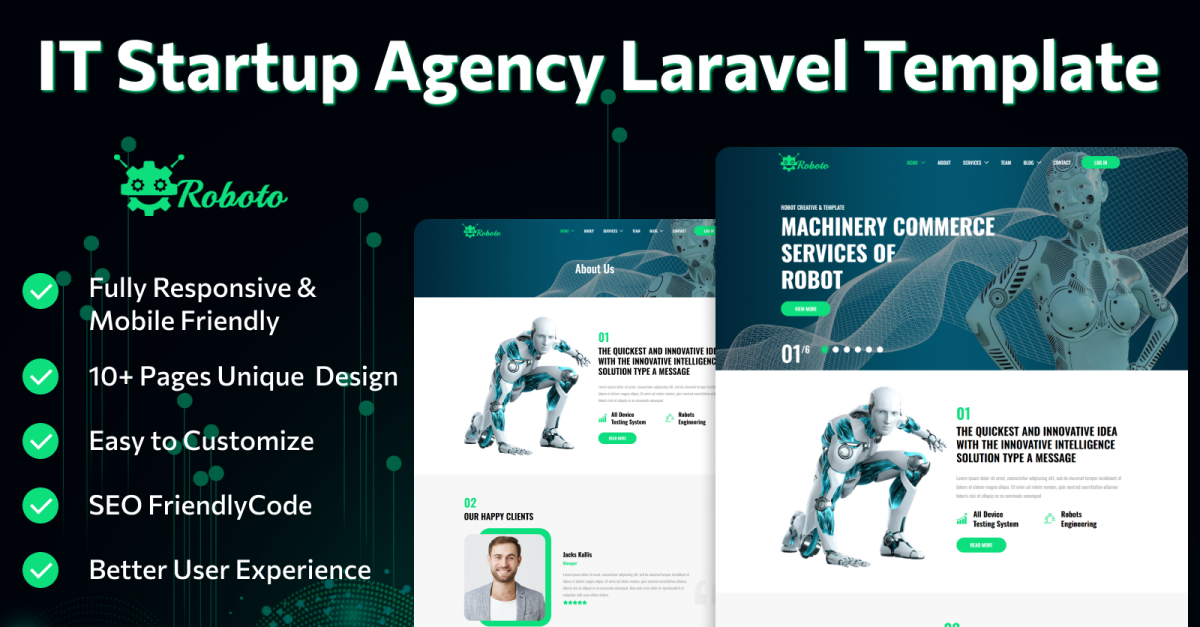 Roboto – AI and IT Startup Agency Laravel Template