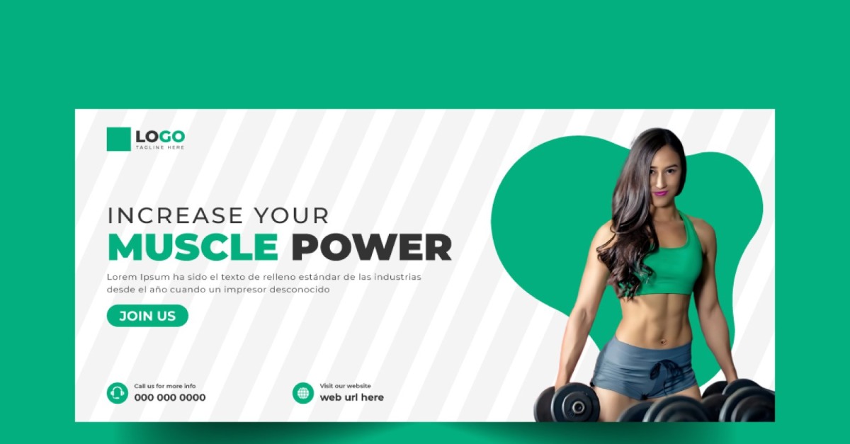 CrossFit and Gym Social Media Cover Banner Template