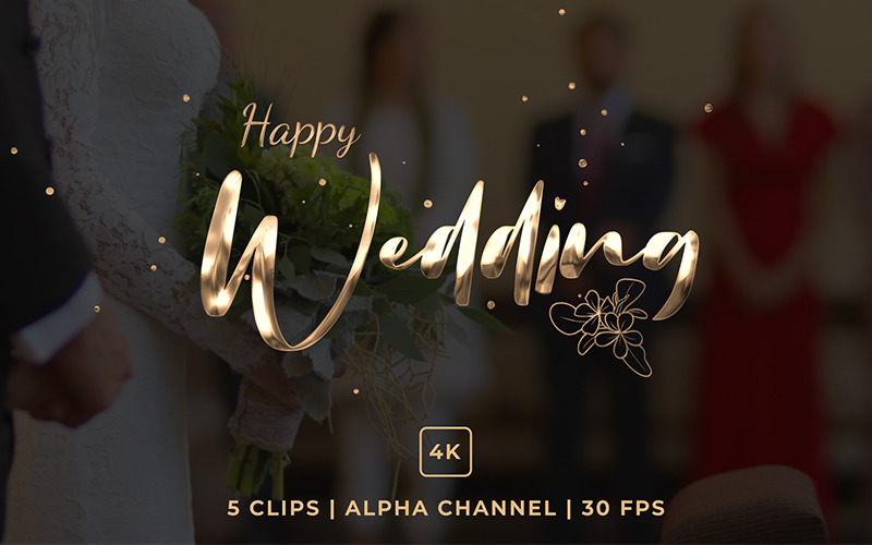 Happy Wedding Elegant Text Animation