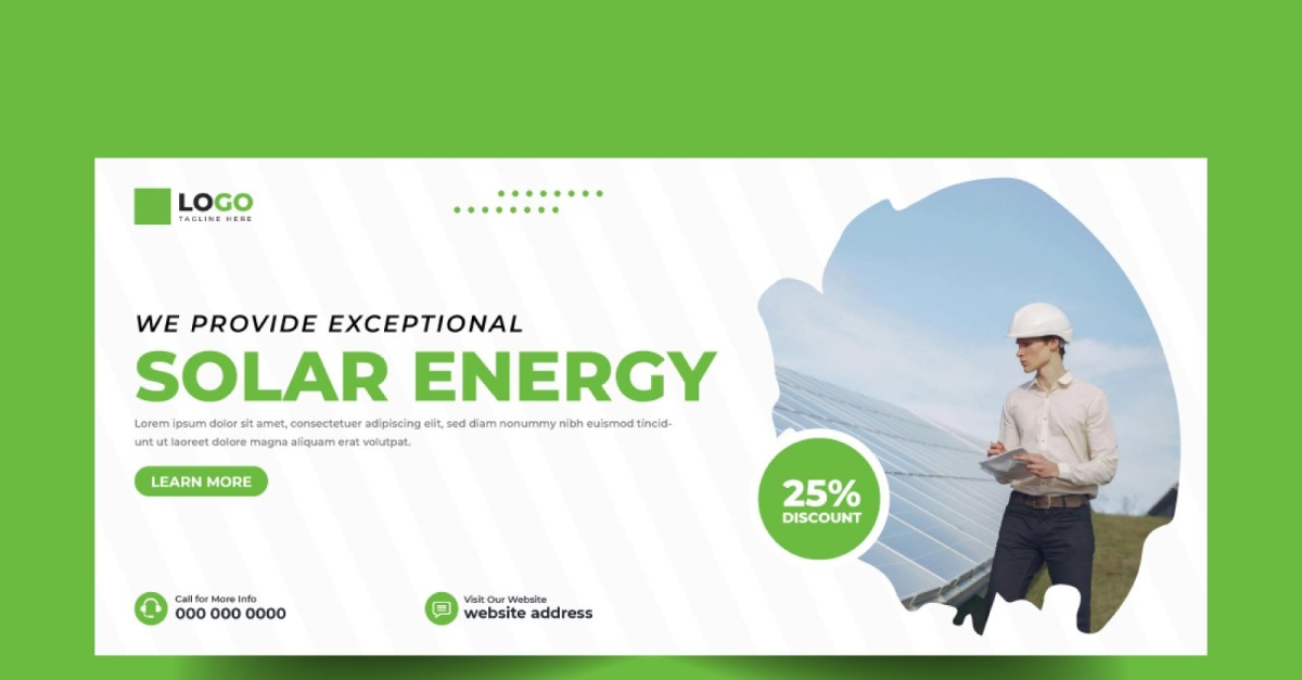 Solar Energy Social Media Cover Banner Template