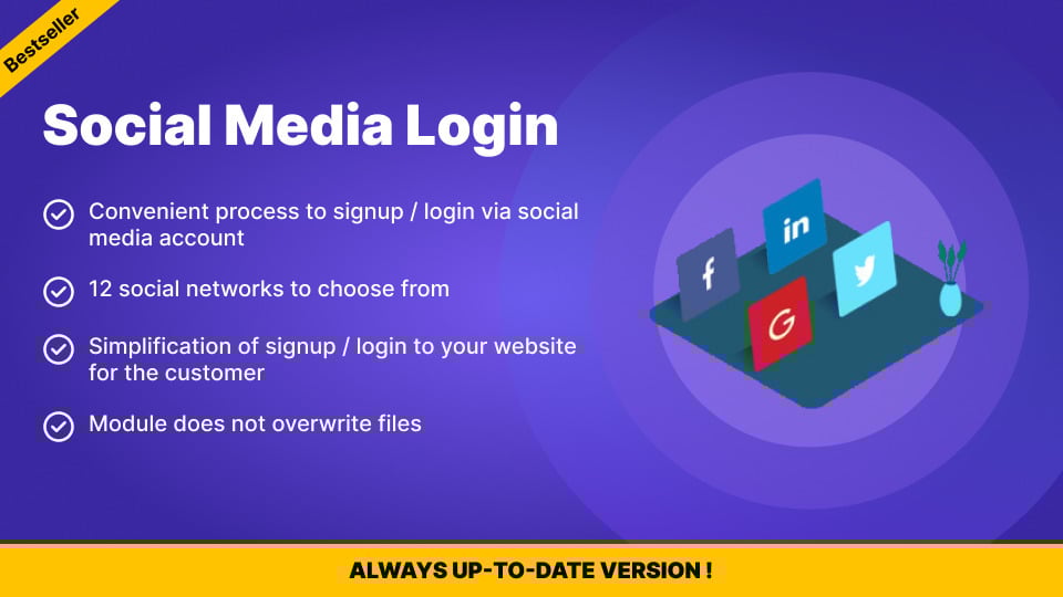 Social Media Login for PrestaShop (v1.6–8)