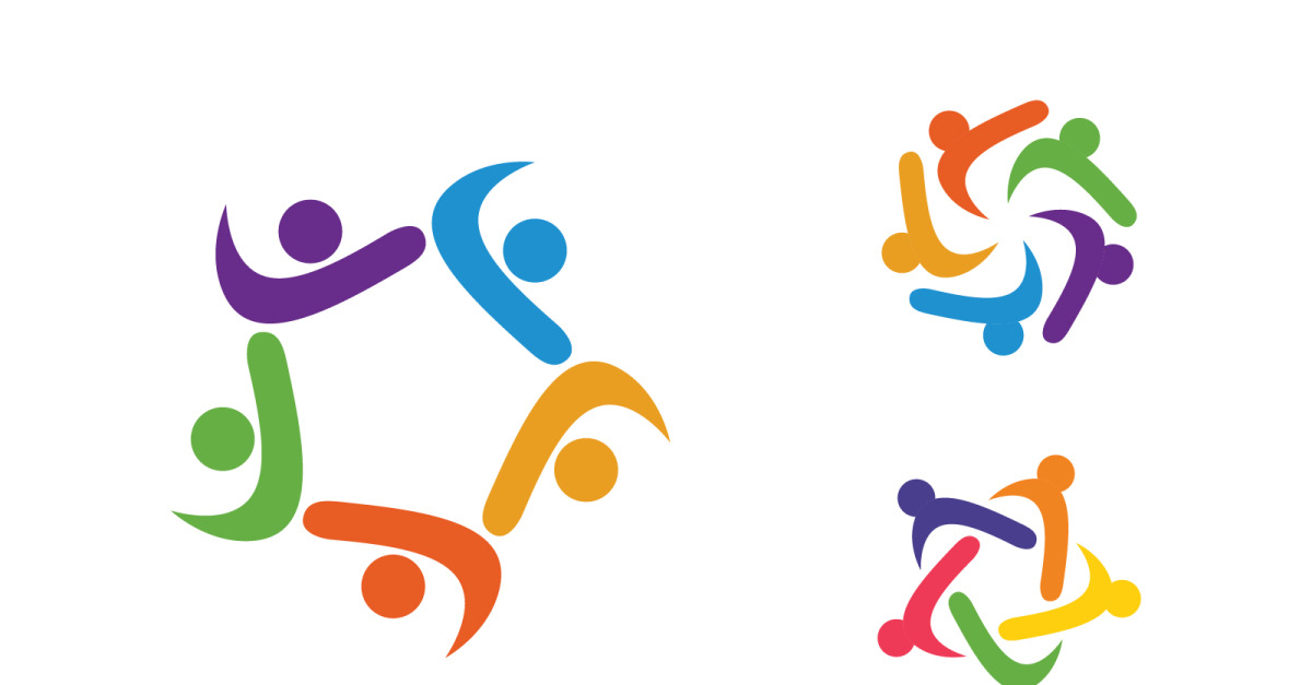 Human care adoption group network and social logo design vv.156