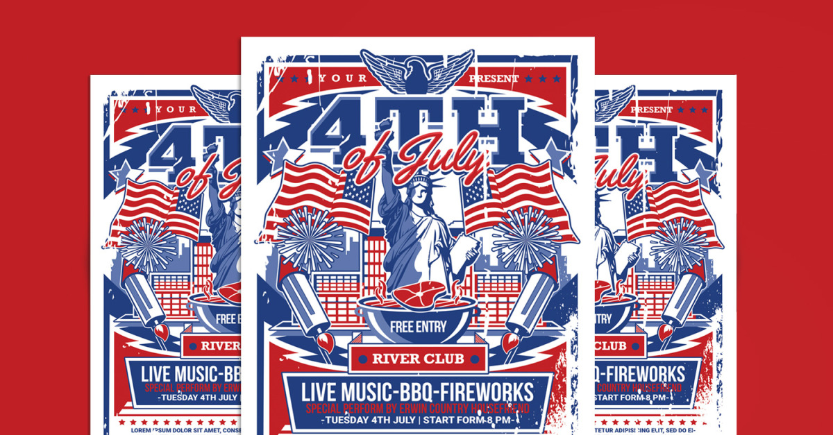 4th of July Celebration Flyer Poster