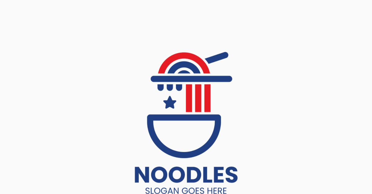 American Noodles Logo Template Vector Design