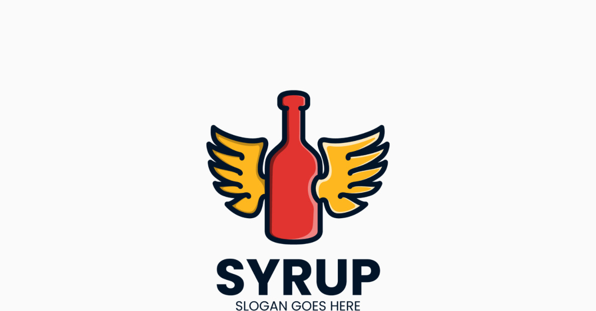 Wings Syrup Logo Template Vector Design