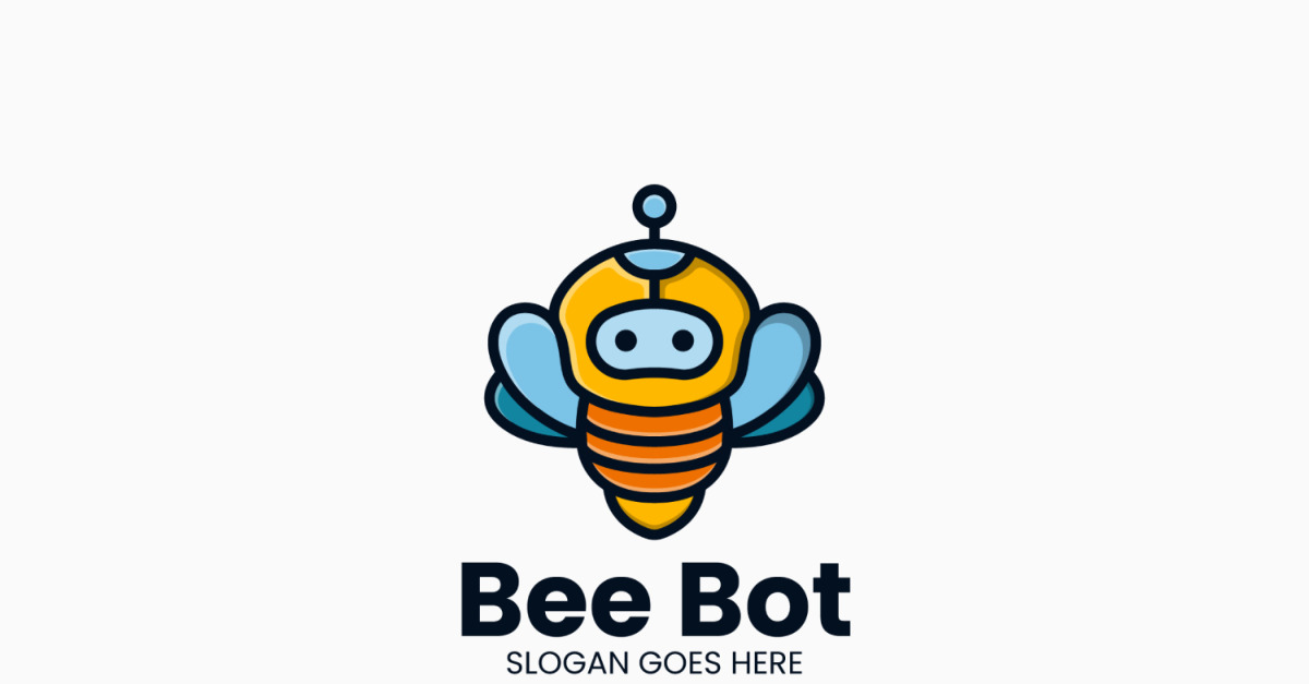 Bee Bot Logo Template Vector Design #527027