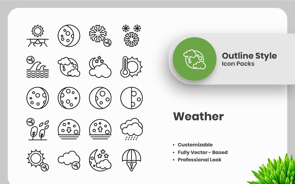 20 Set of Weather Vol 2 Outline Icon Collection