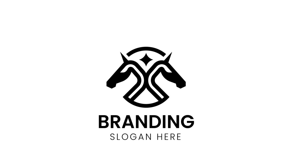 Double unicorn horse logo-940 #527260