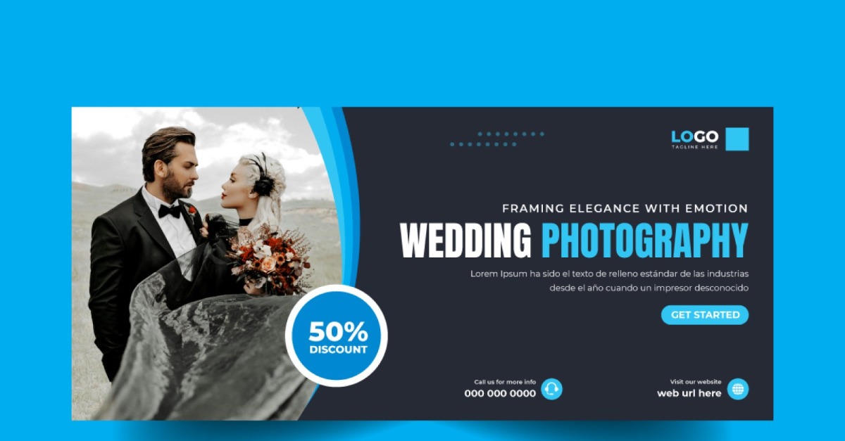 Wedding Photography Service Social Media Cover Banner Template
