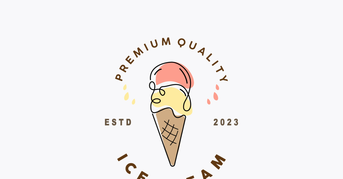 Ice Cream Logo Vector Fresh Sweet V3