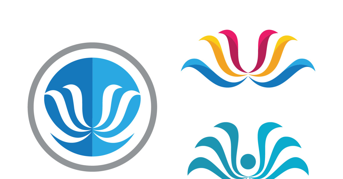 Lotus flower Logo Beauty Salon Cosmetic skincare vector icon design v.200