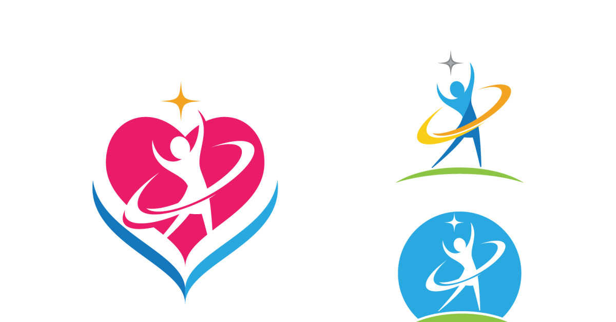 Healthy life Human fit sport logo sign illustration v.291