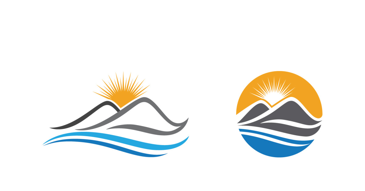 Mountain Hill icon Logo illustration design Template v.63