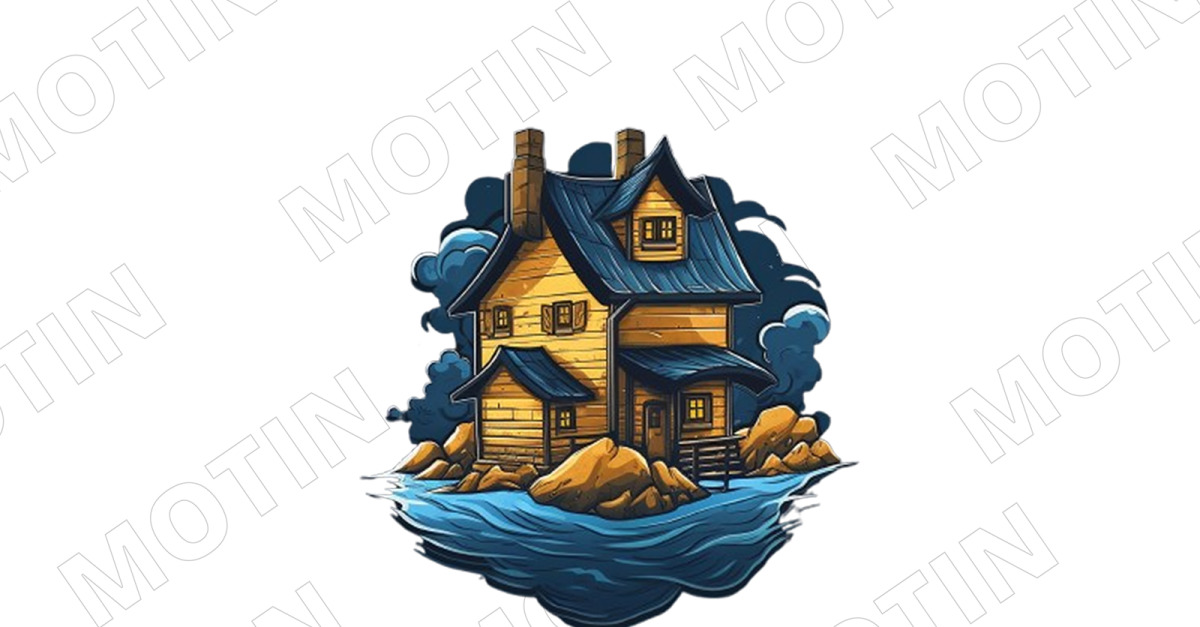 Cozy Wooden House Surrounded by Water in a Serene Natural Setting