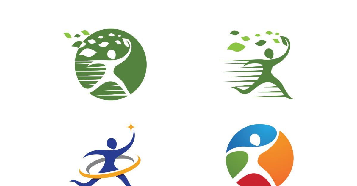 Healthy life Human fit sport logo sign illustration v.321