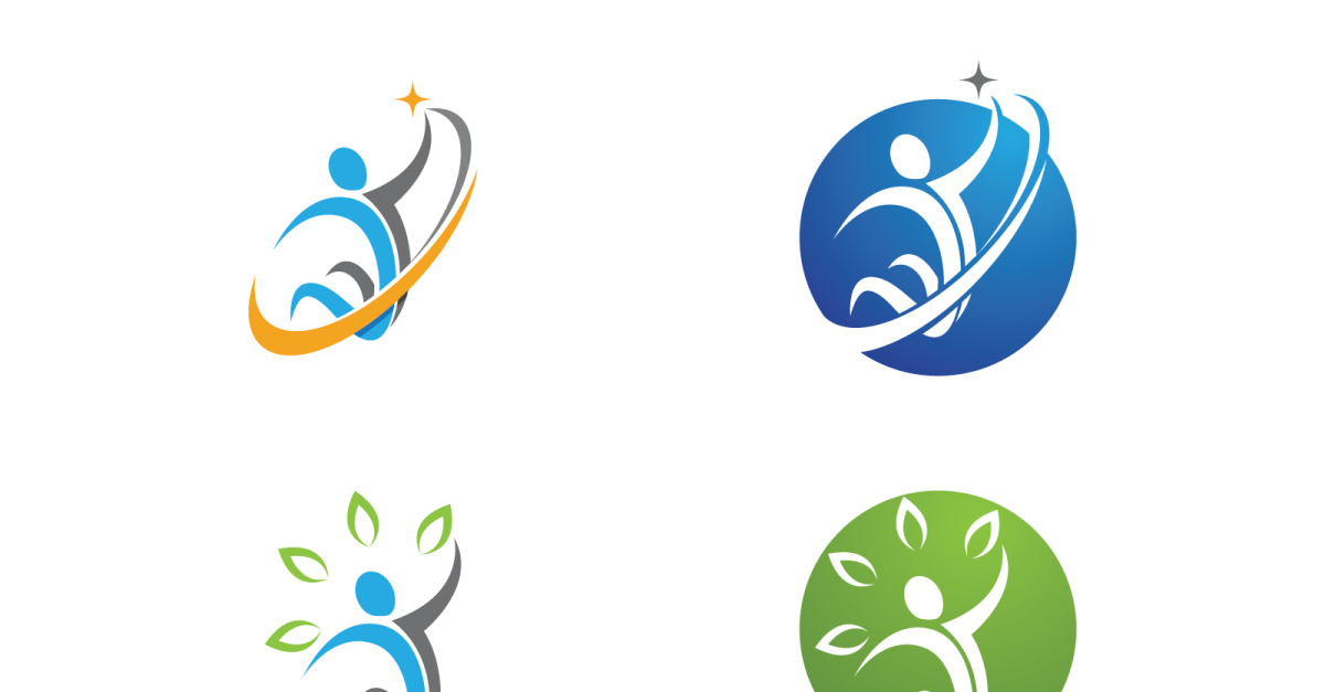 Healthy life Human fit sport logo sign illustration v.324