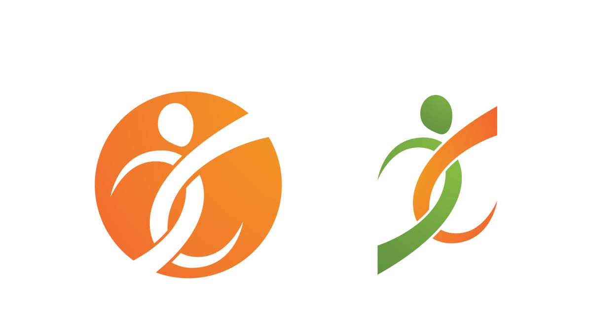 Healthy life Human fit sport logo sign illustration v.325