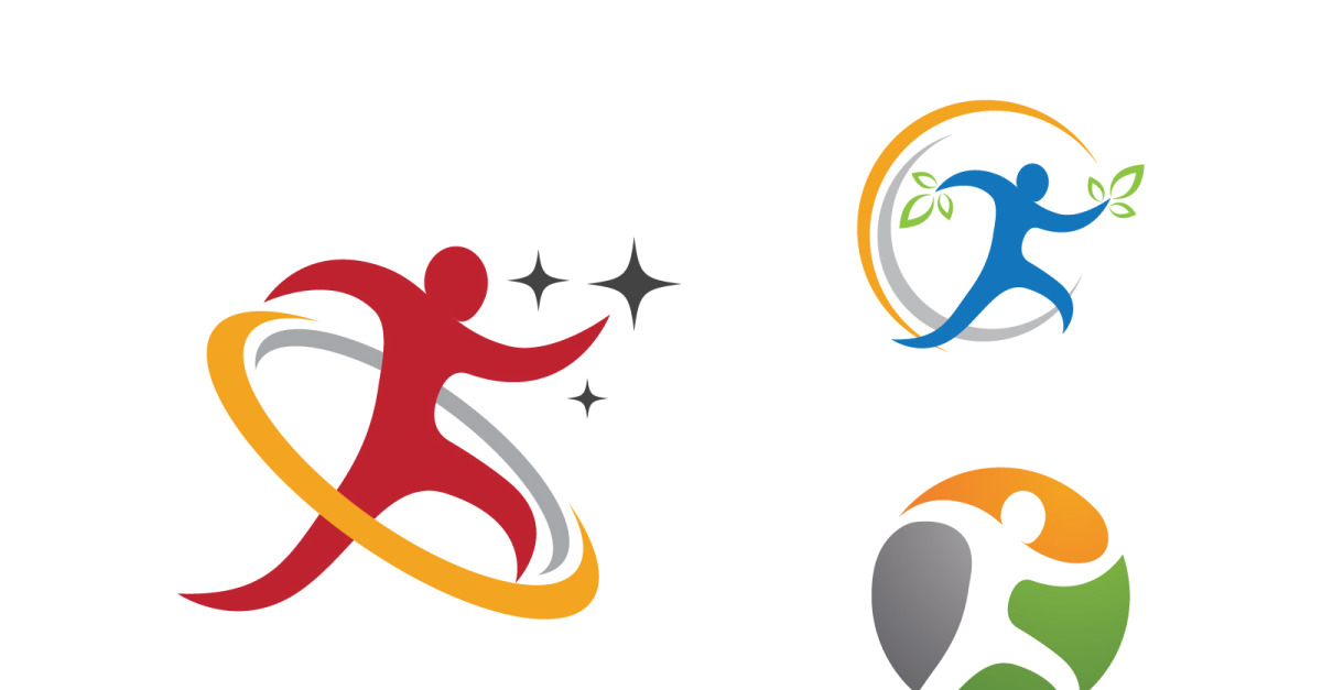 Healthy life Human fit sport logo sign illustration v.326