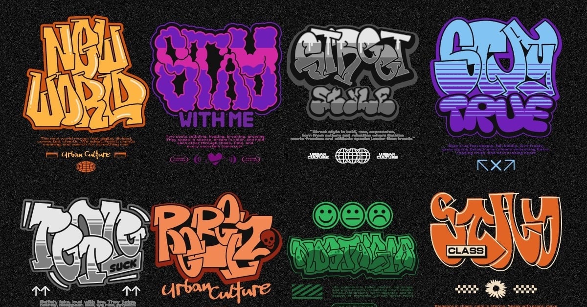 Urban Graffiti Street Style T-shirt Designs Bundle