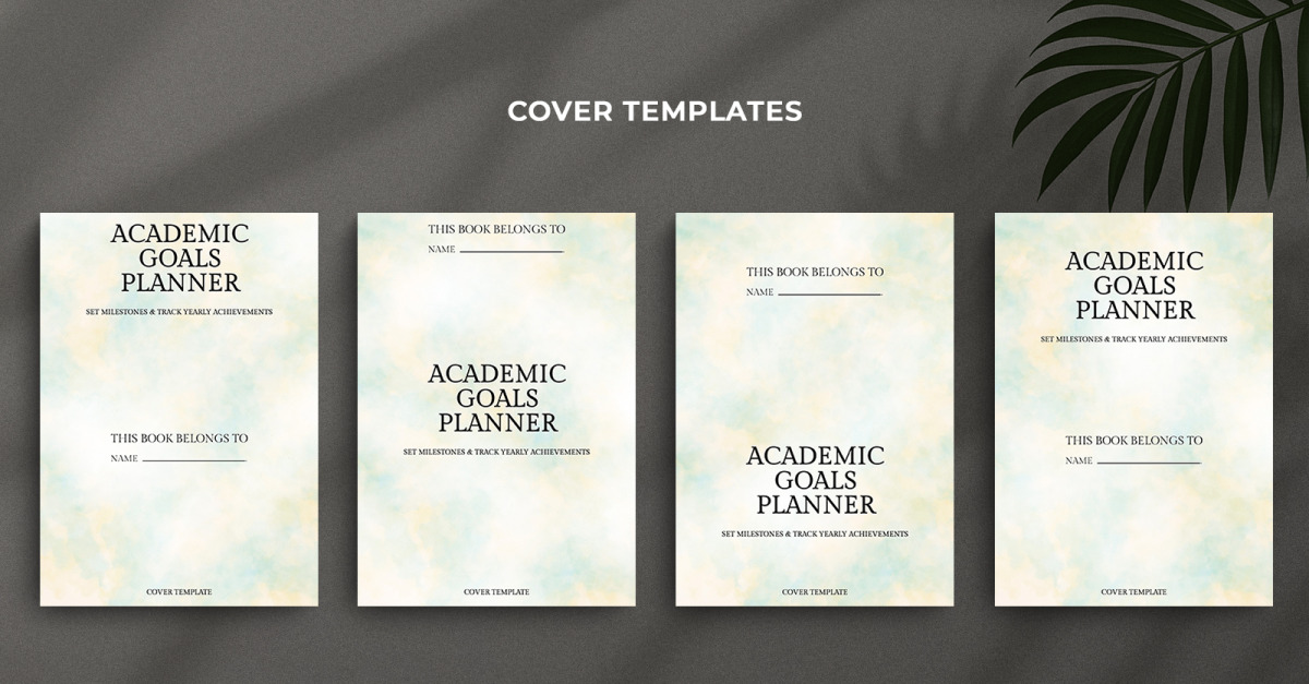 Modelos de capa para planejador de metas acadêmicas, design minimalista ...