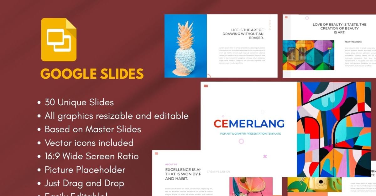 CEMERLANG Pop Art & Graffiti Google Slide Template
