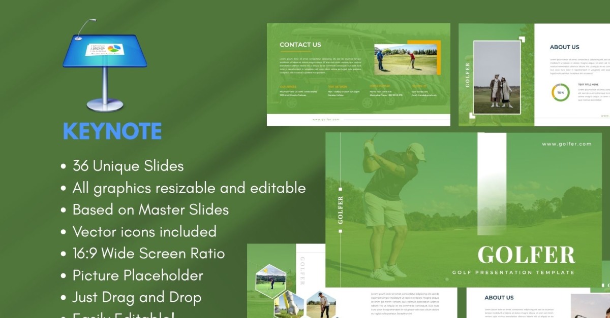 GOLFER  Golf Club Keynote Template #529762