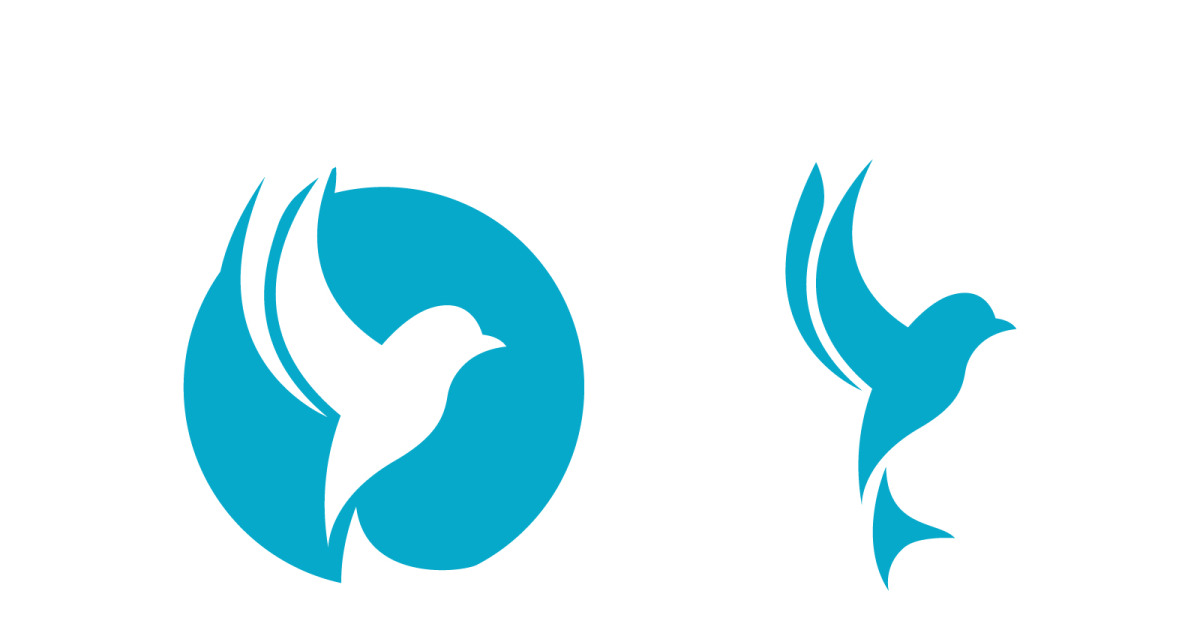 Bird wing dove icon logo design vector illustration template v1.9