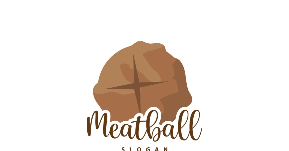 Meatball Logo Vector Food Brand Design V3