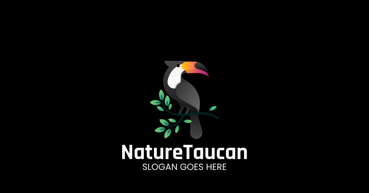 Modern Gradient Toucan Bird Logo Design