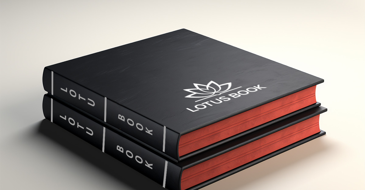 Leather book cover mockup | books cover logo