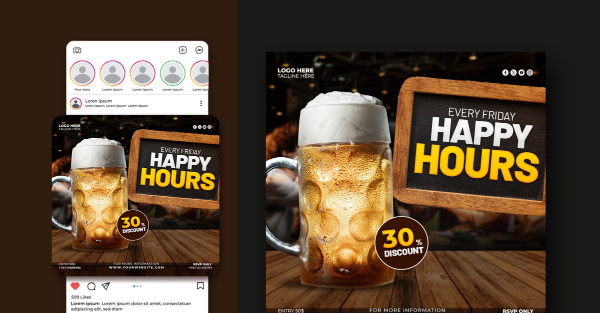 Editable Party Social Media Template