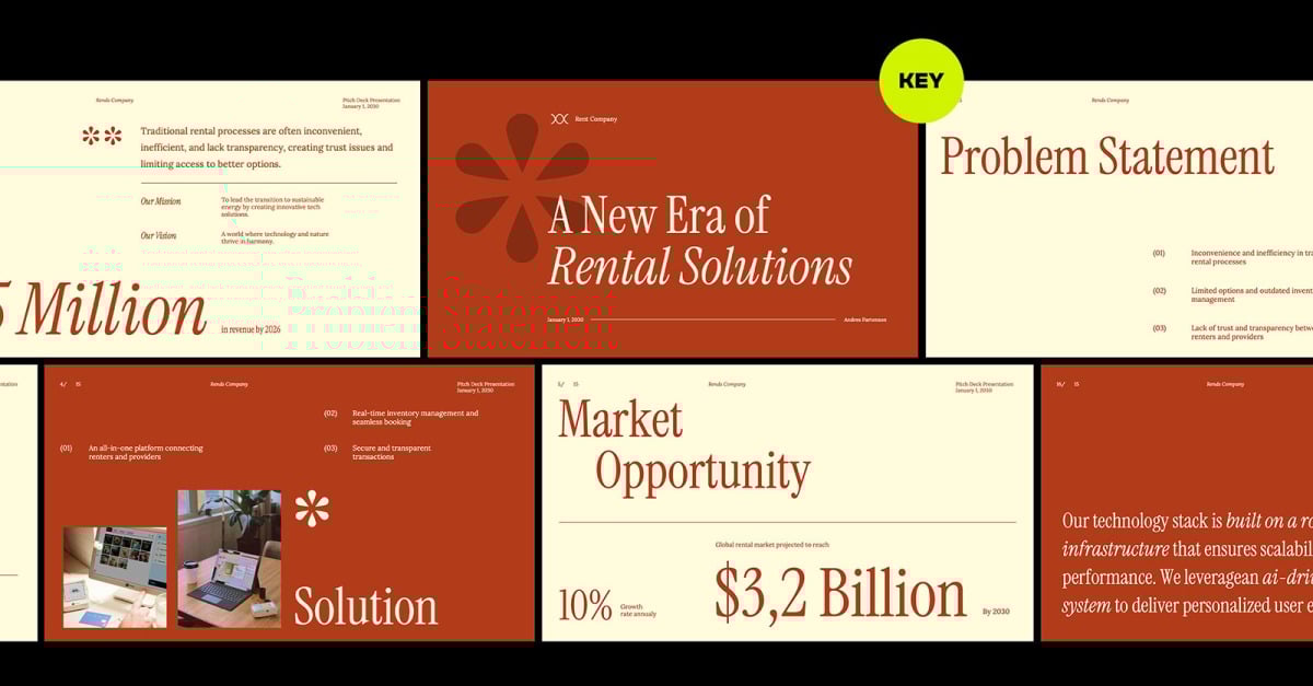 Rends Rental Platform Pitch Deck Keynote