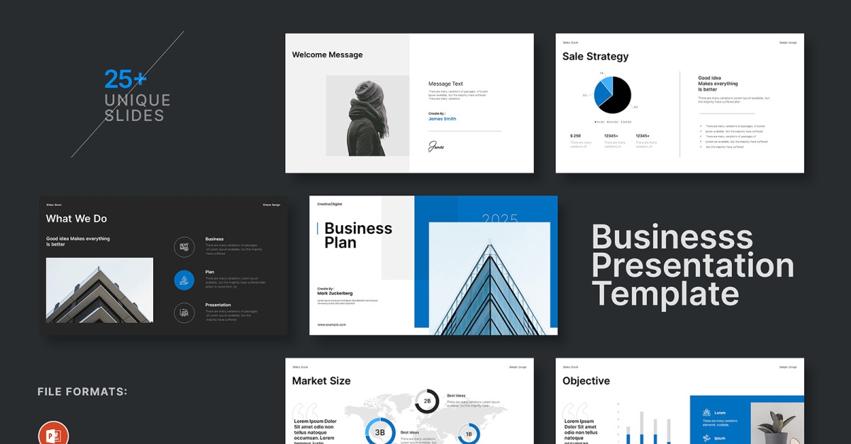 Clean Business Plan PowerPoint Layout
