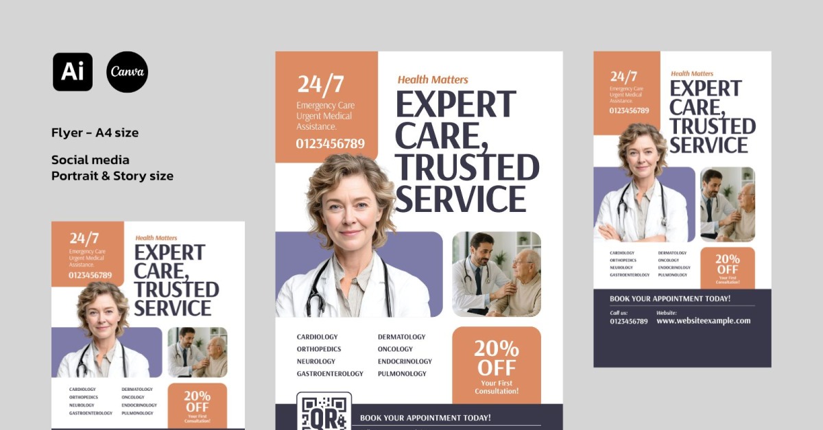 Medical Healthcare Flyer and Social Media Template
