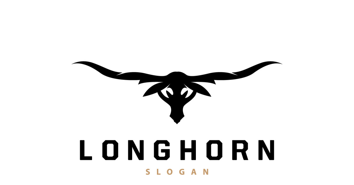 LongHorn Animal Logo Design Farm Retro V4