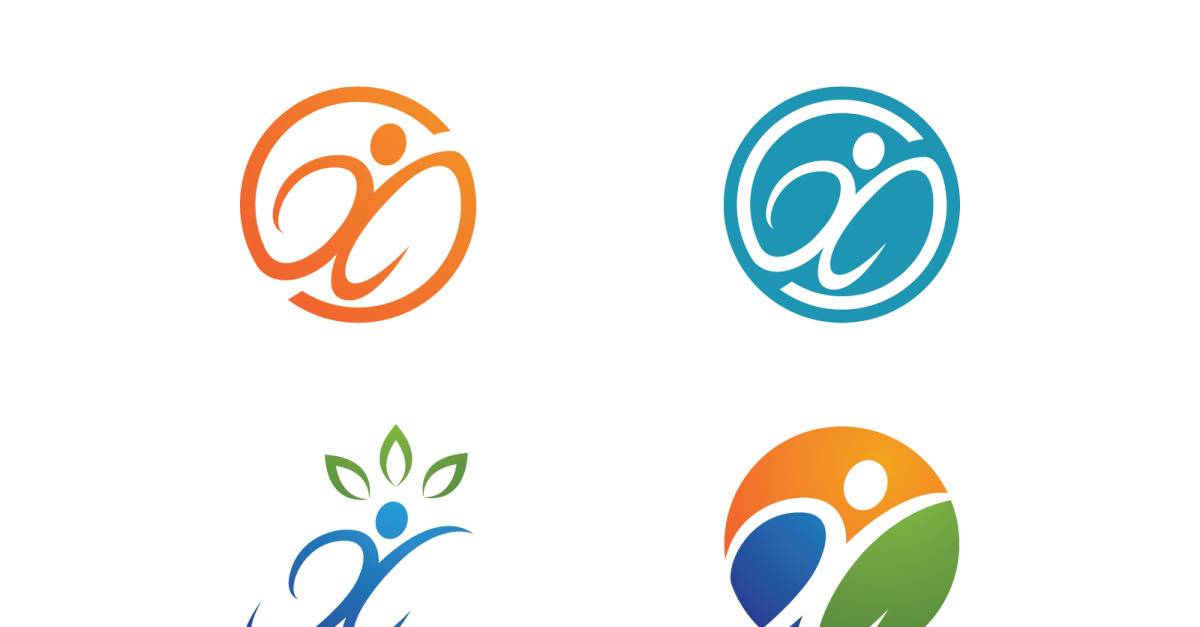 Healthy life Human fit sport logo sign illustration v1.350