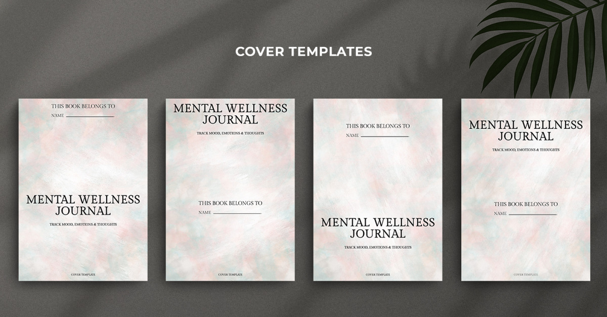 Mental Wellness Journal Cover Template - Pastel Watercolor Minimal