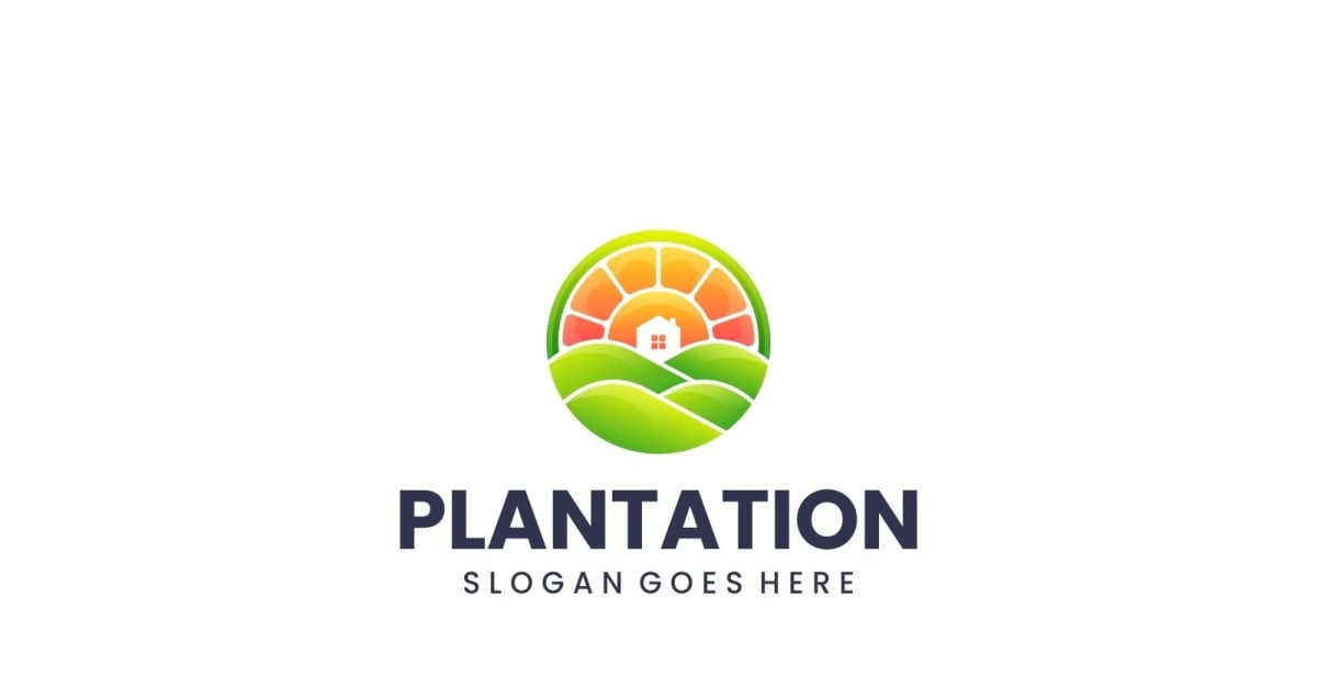 Gradient Modern Green Plantation Logo Design