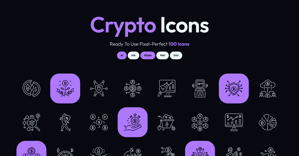 Modern Crypto Icon Art Set #533696