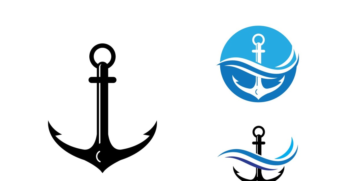 Anchor illustration icon Logo design template v1.4