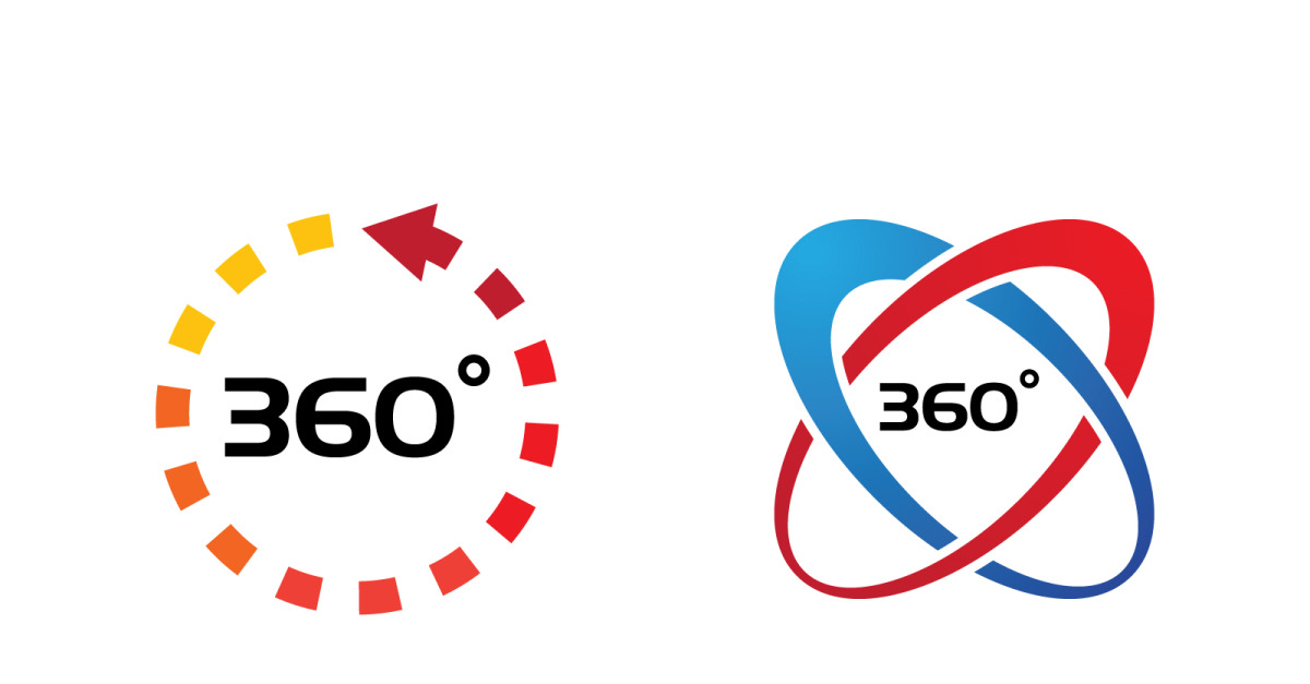 370 Degree View vector illustration logo template v1.1