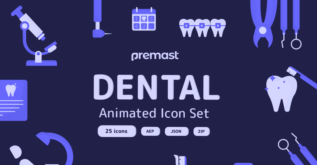 Animated Dental Icon Set Collection #535312